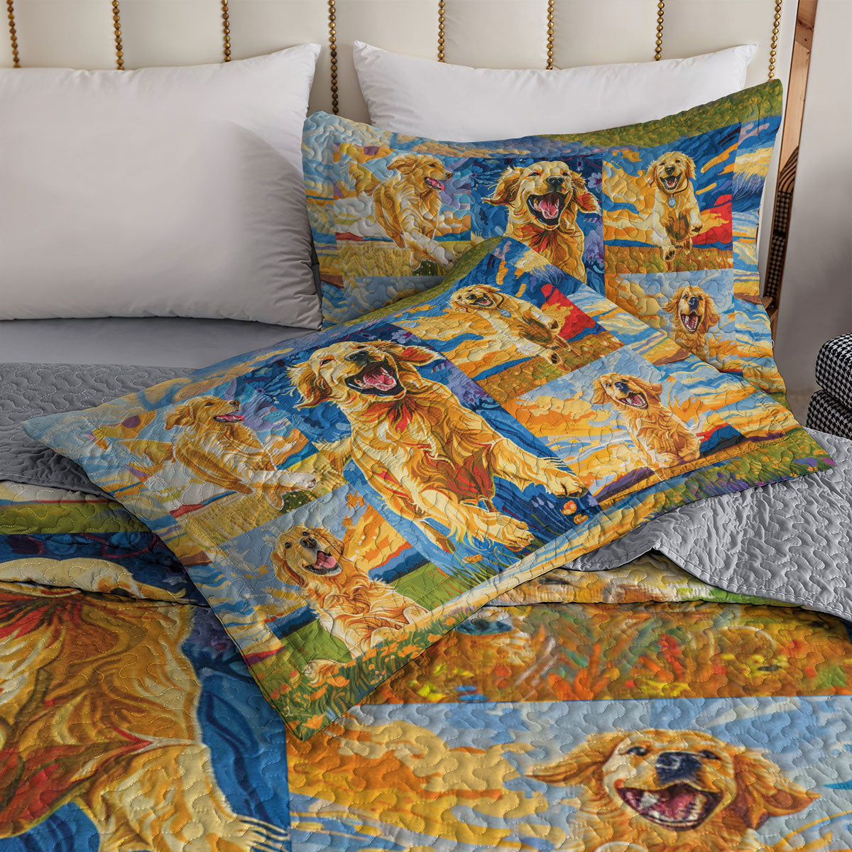 Shineful All Season Quilt 3-Piece Set Golden Smile