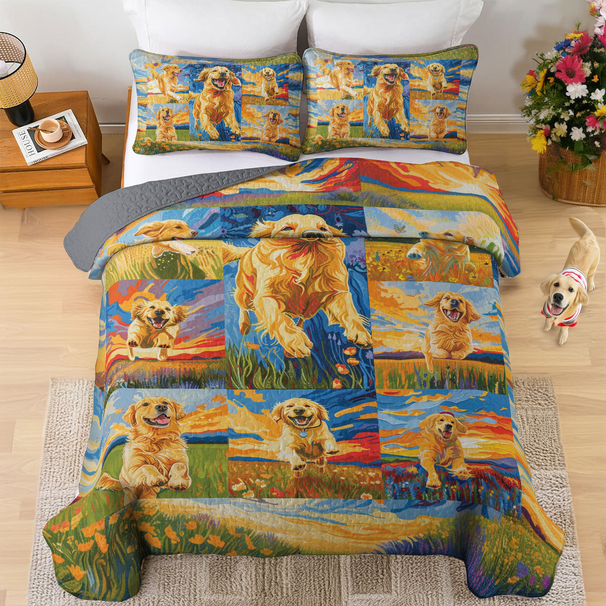 Shineful All Season Quilt 3-Piece Set Golden Smile