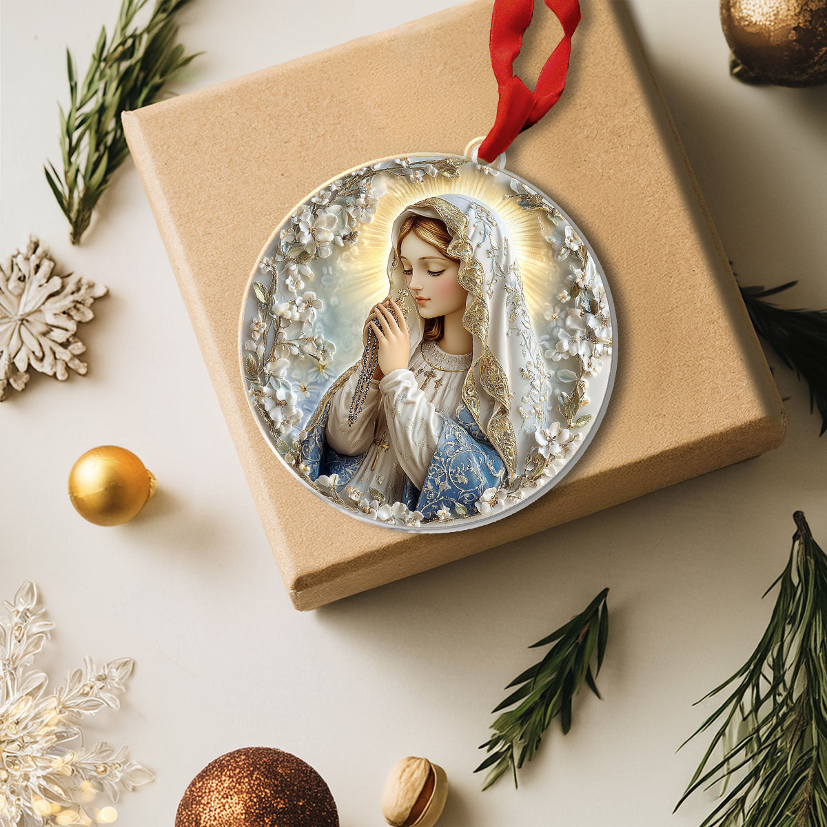 Shineful 2D Acrylic Ornament - Blessed Virgin Mary Rosary