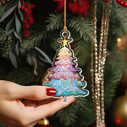 Shineful 2D Acrylic Ornament - Sea Glass Christmas Tree