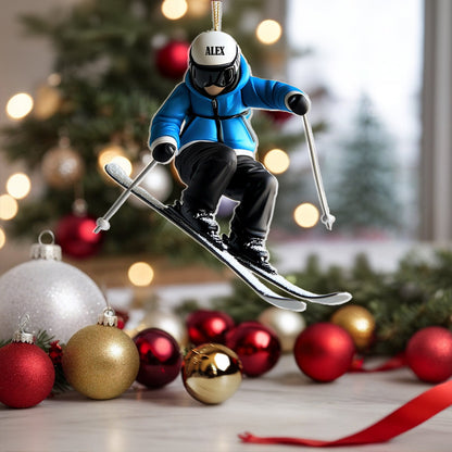 Shineful 2D Acrylic Ornament Personalized Skiing Fun