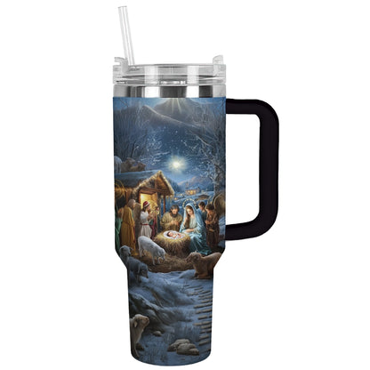 Shineful Tumbler Christmas Nativity Scene Holy Night