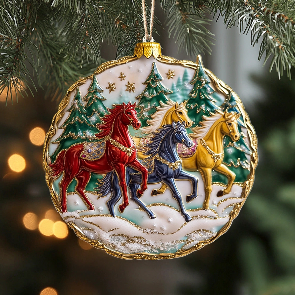 Shineful 2D Acrylic Ornament Mystic Midnight Stallions