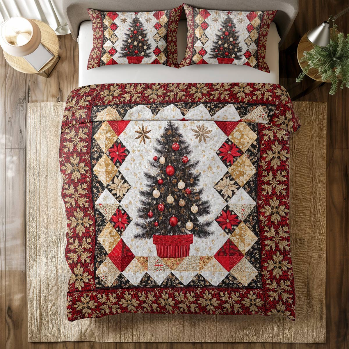 Shineful All Season Quilt 3-Piece Set Christmas Tree