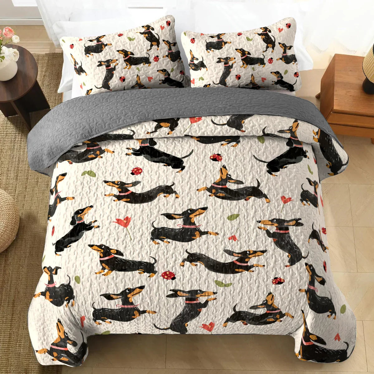 Shineful All Season Quilt 3-Piece Set Doxie Delight