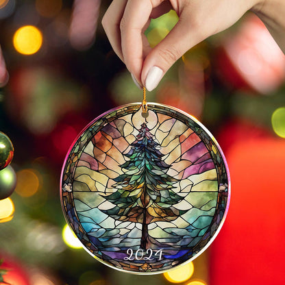 Shineful 2D Acrylic Ornament 2024 Festive Stained