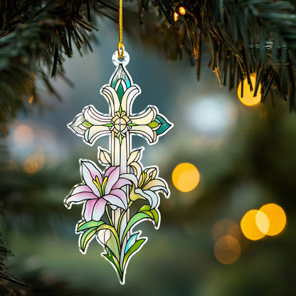 Shineful 2D Acrylic Ornament Faith & Lilies Stained