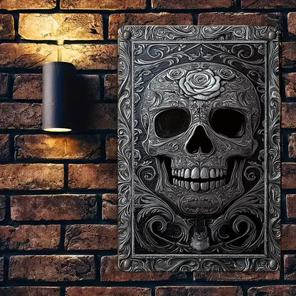 Shineful 2D Metal Sign Skull of Roses