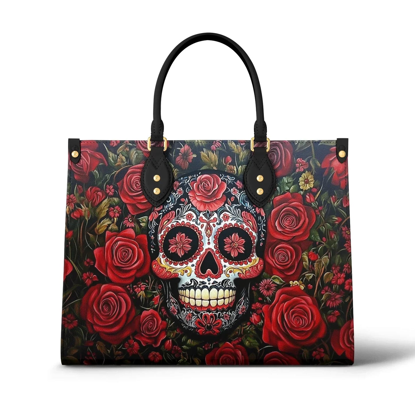 Shineful Leather Bag Roses & Sugar Skull Elegance