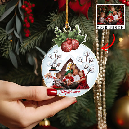 Shineful Acrylic Ornament Custom Photo Winter Wonderland Family