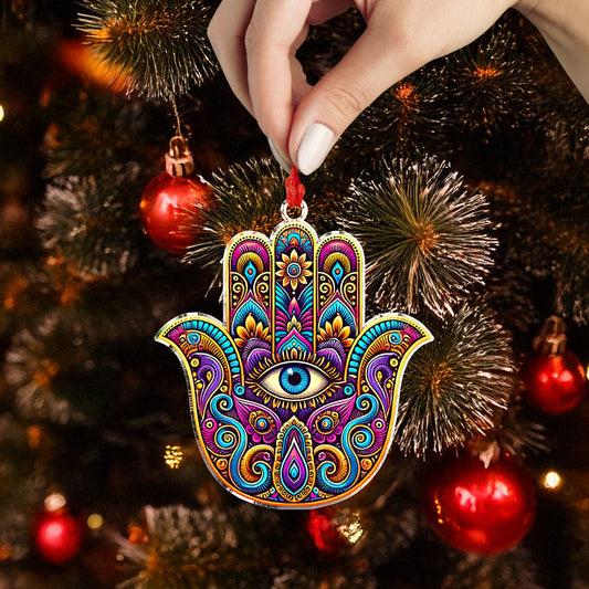 Glänzendes 2D-Acryl-Ornament – Hamsa-Hand