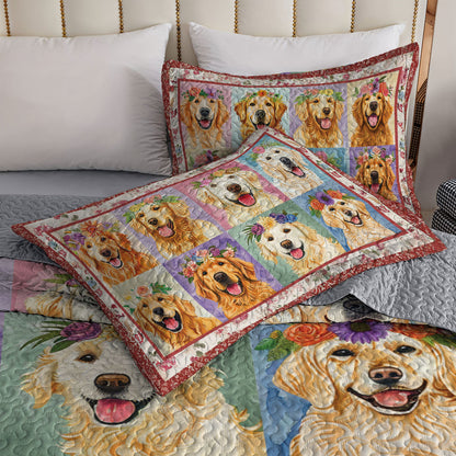 Shineful All Season Quilt 3-Piece Set Golden Floral Dream