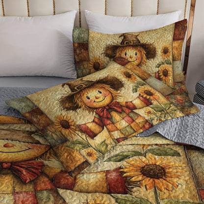 Shineful All Season Quilt 3-Piece Set Sunflower Scarecrow