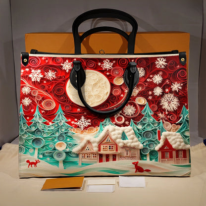 Shineful Leather Bag Christmas Village