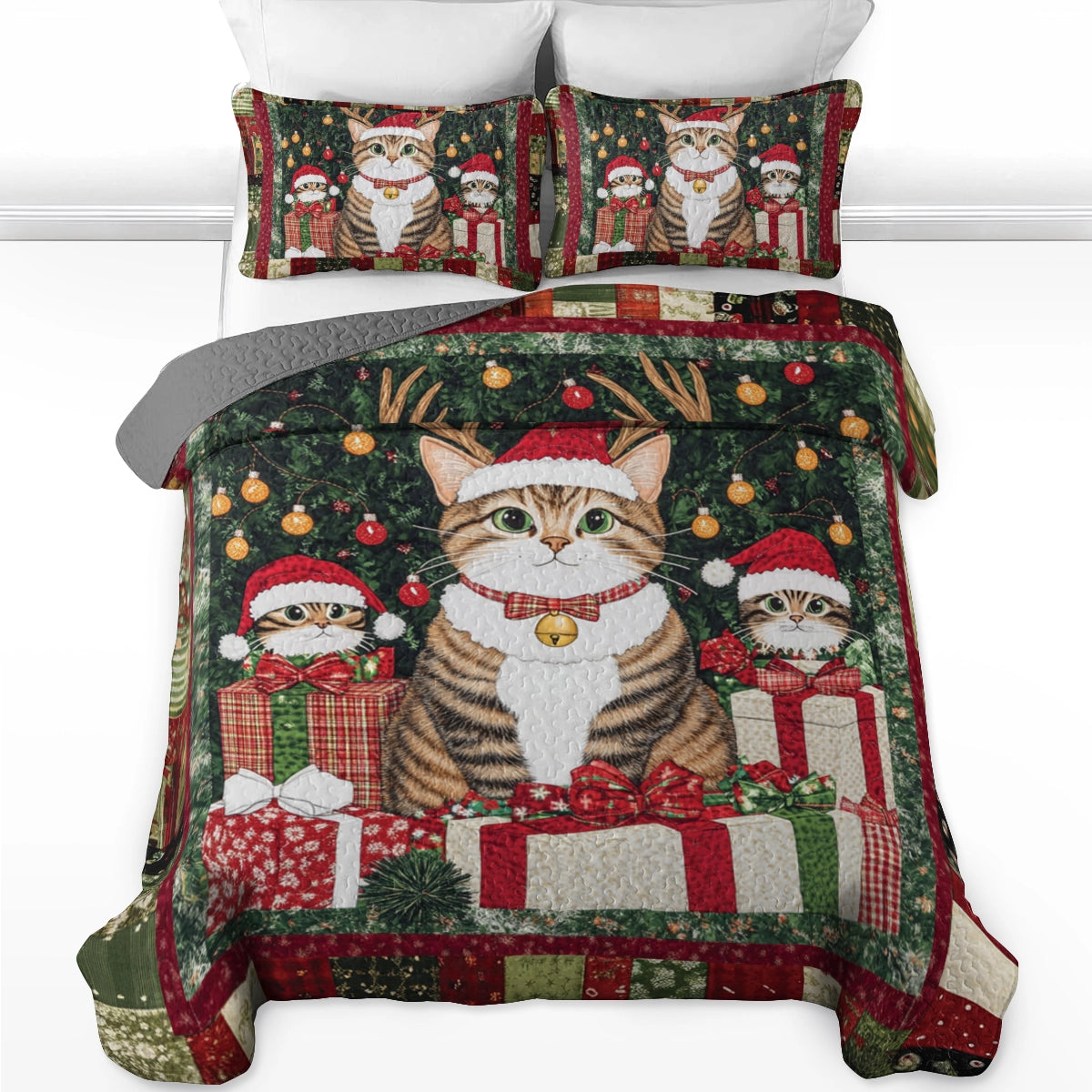 Shineful All Season Quilt 3-Piece Set Holiday Whiskers