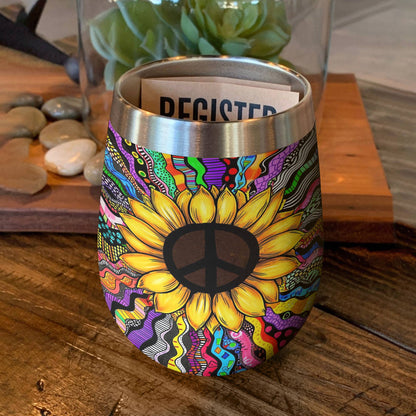 Hippie 12 Oz Shineful™ Wine Tumbler Sunshine Tl10 12Oz