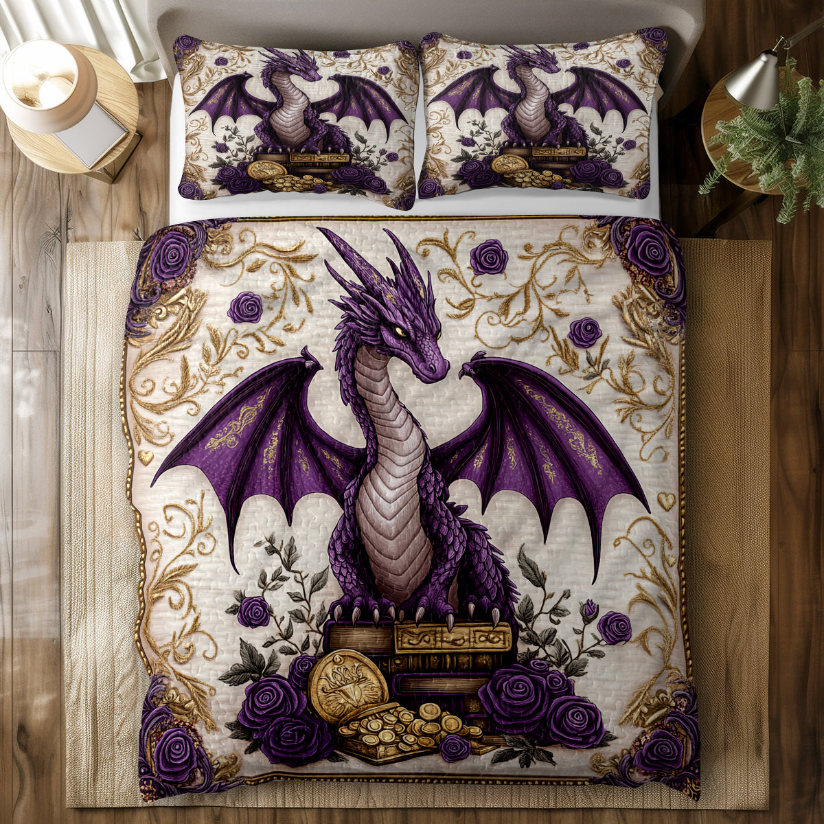 Shineful All Season Quilt 3-Piece Set Dragon's Treasure