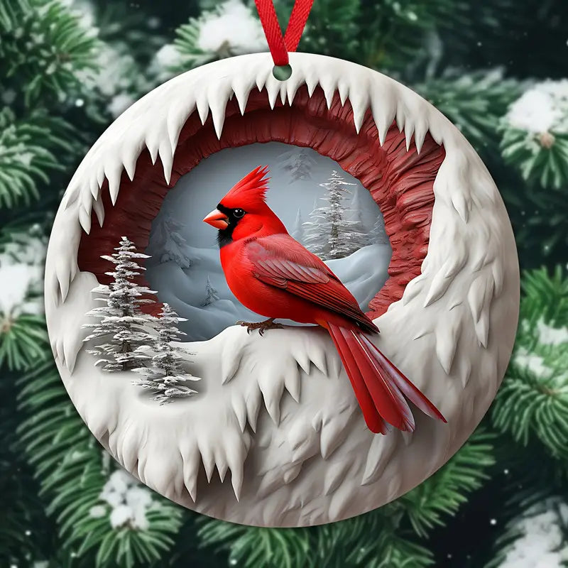 Shineful 2D Acrylic Ornament - Pack Discount Cardinal Christmas