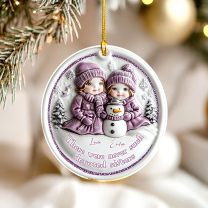 Shineful Personalized 2D Acrylic Ornament Sisters Bond That Lasts