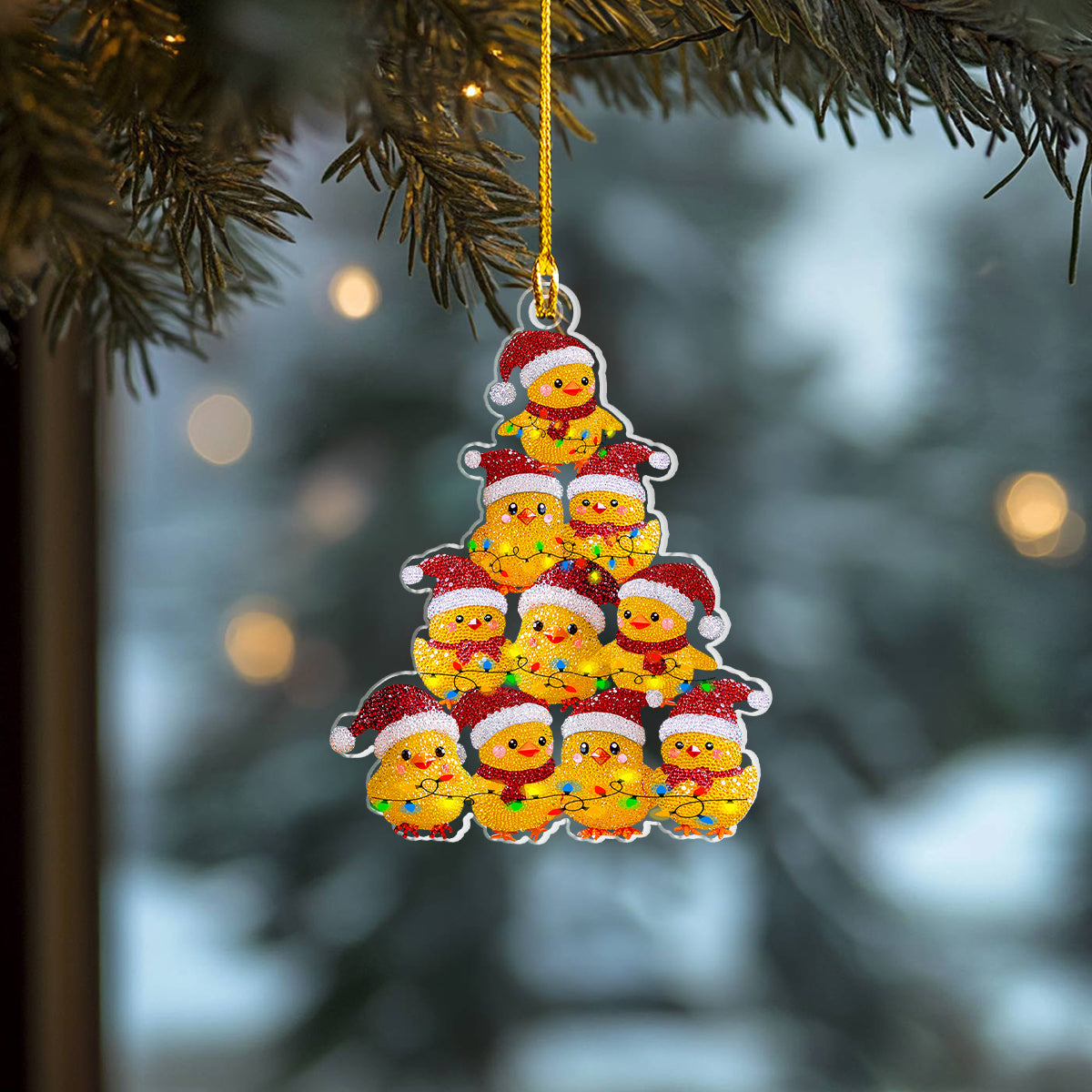 Shineful 2D Acrylic Ornament Christmas Baby Chicken