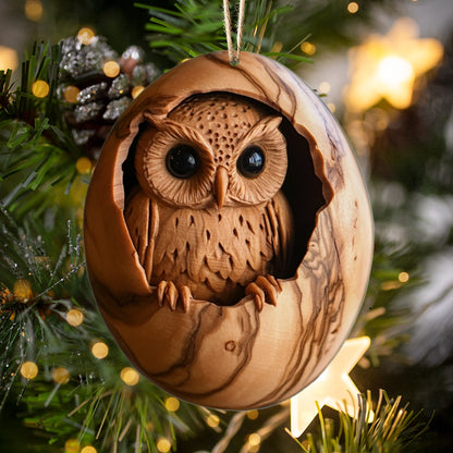 Shineful 2D Acrylic Ornament Whimsical Woodland Owls Set