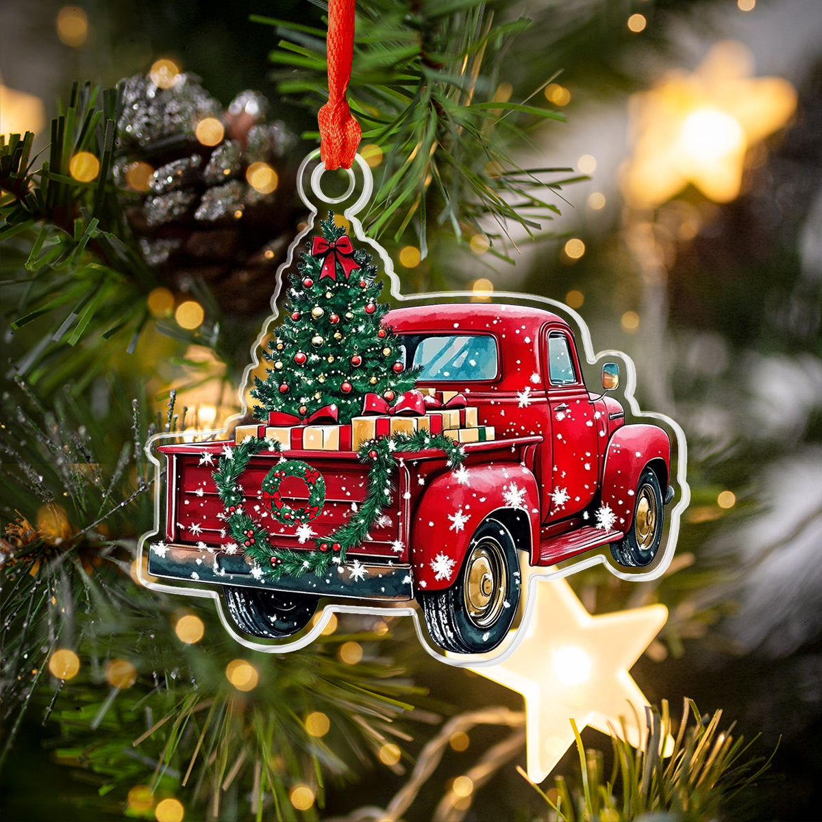 Shineful 2D Acrylic Ornament Christmas Truck