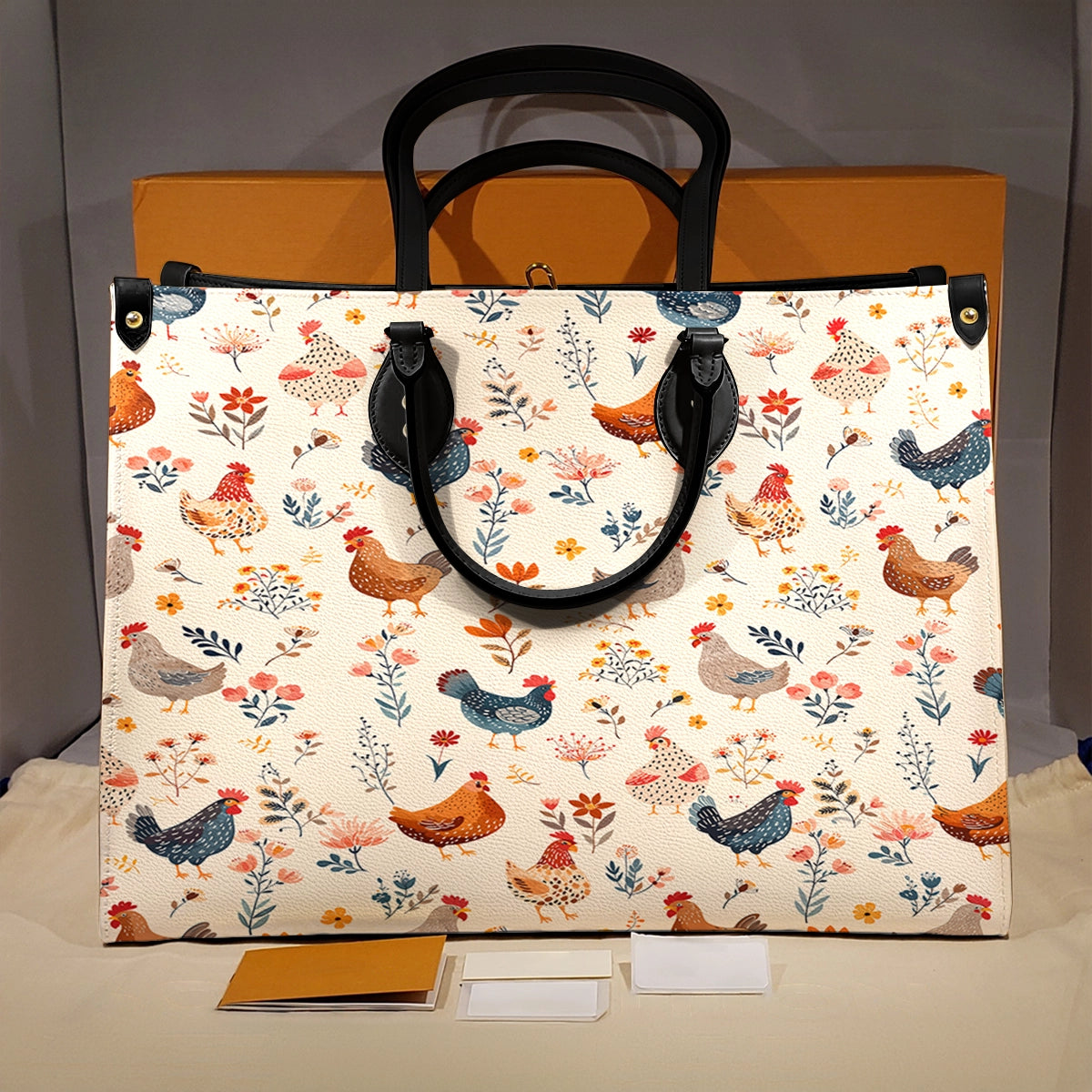 Shineful Leather Bag  Chicken Flower