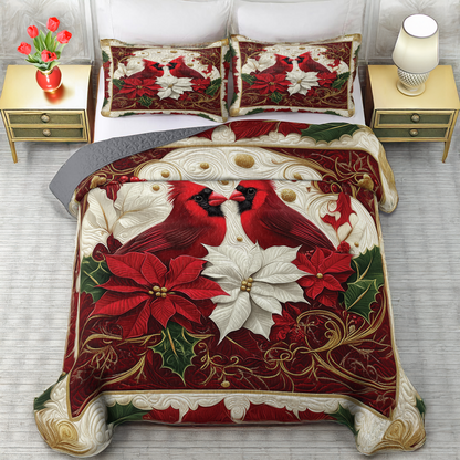 Shineful All Season Quilt 3-Piece Set Cardinal Love