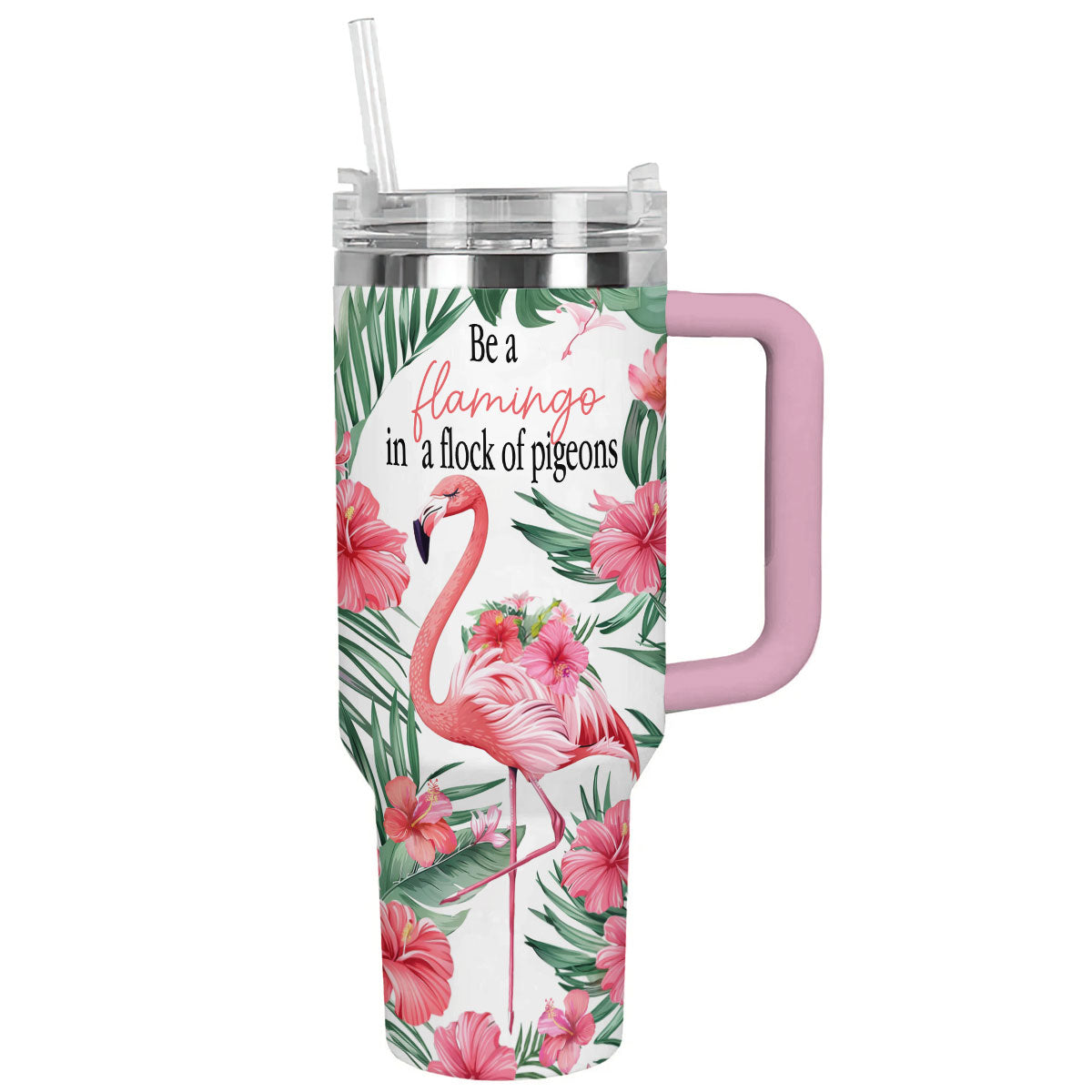 Glänzender Becher Flamingo Grace