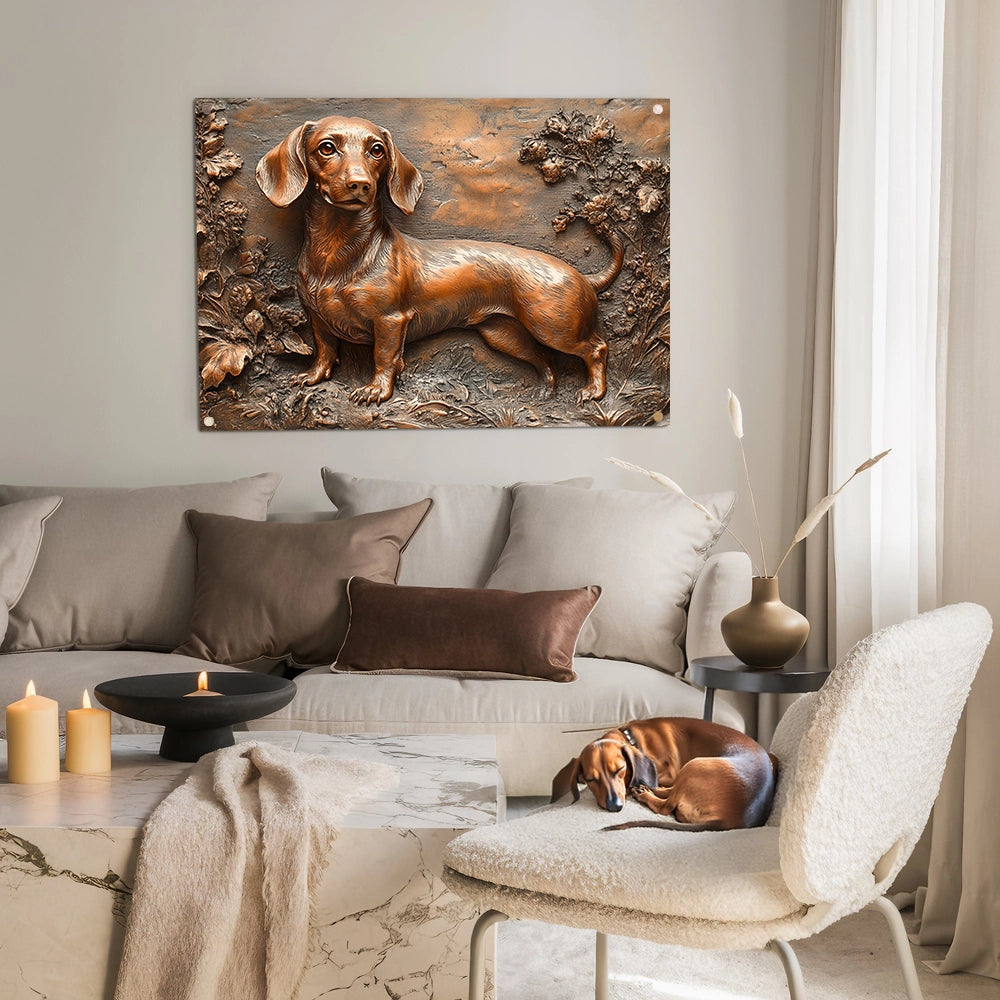 Shineful 2D Metal Sign Dachshund Nature Elegance