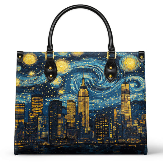 Sac en cuir brillant Skyline étoilé