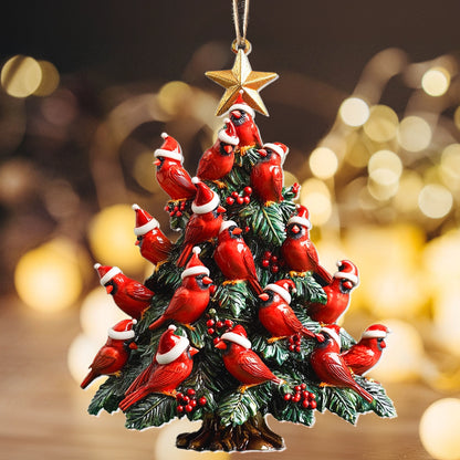 Shineful 2D Acrylic Ornament - Cardinal Christmas Tree