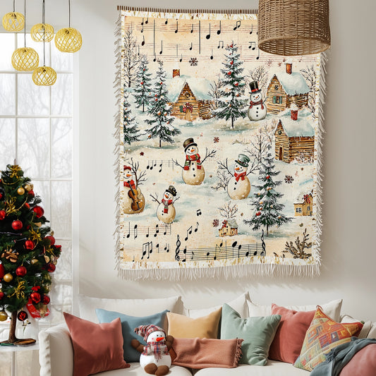 Shineful Woven Tapestry Throw Blanket - Snow Melody