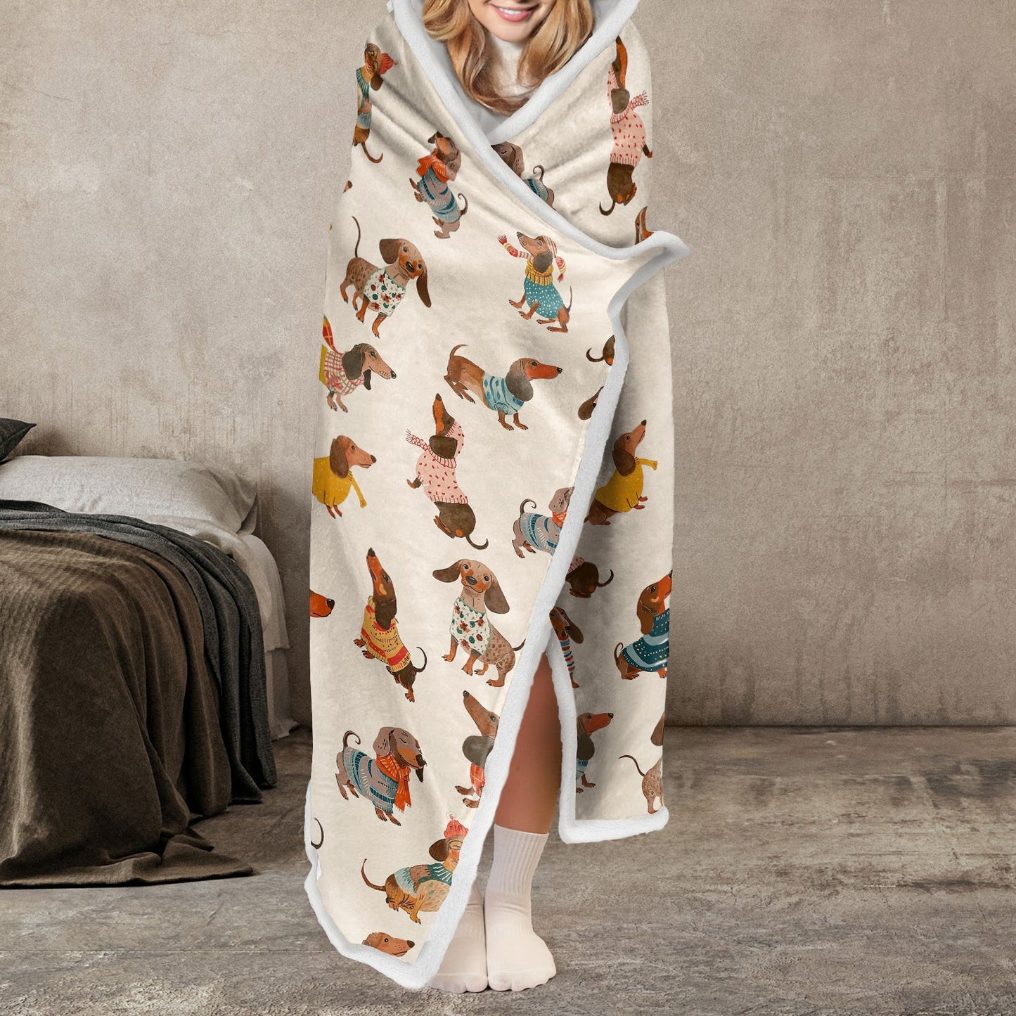 Shineful Wearable Hooded Blanket - Dachshund Fashion Wiener