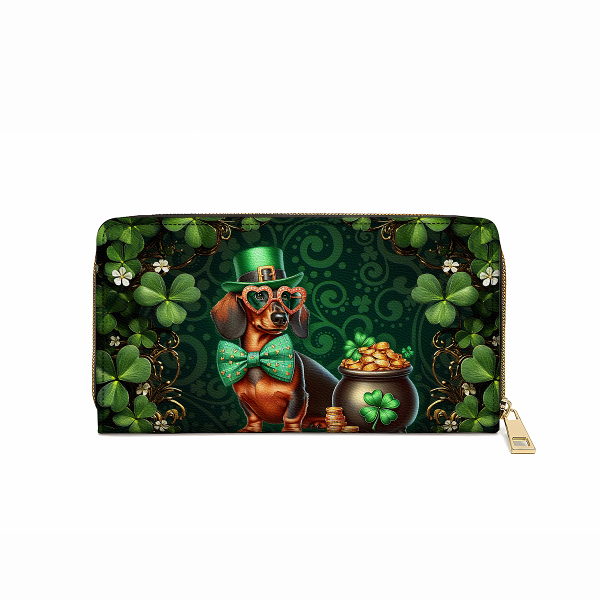 Shineful Leather Clutch Purse With Wristlet Strap Handle Lucky Doxie