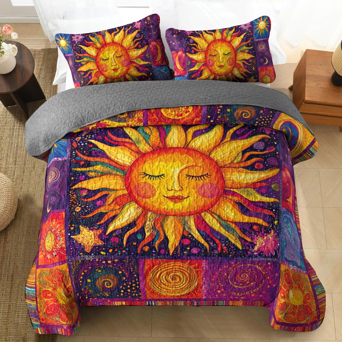 Shineful All Season Quilt 3-Piece Set Hippie Sunbeam Dreams