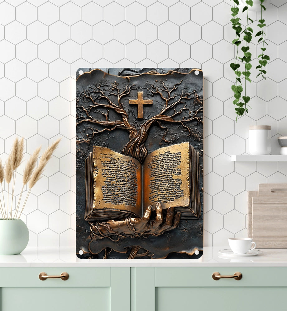 Shineful 2D Metal Sign Tree of Life in Scripture