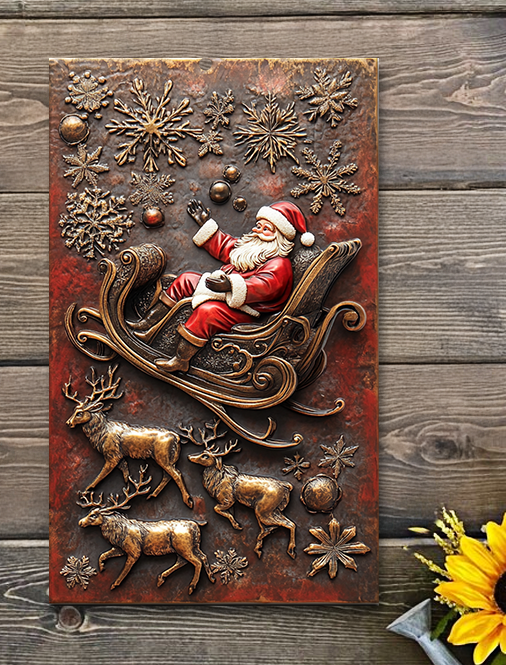 Shineful 2D Metal Sign SSanta's Magic Sleigh Ride