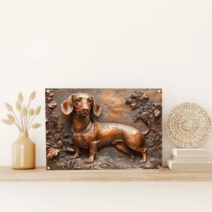 Shineful 2D Metal Sign Dachshund Nature Elegance