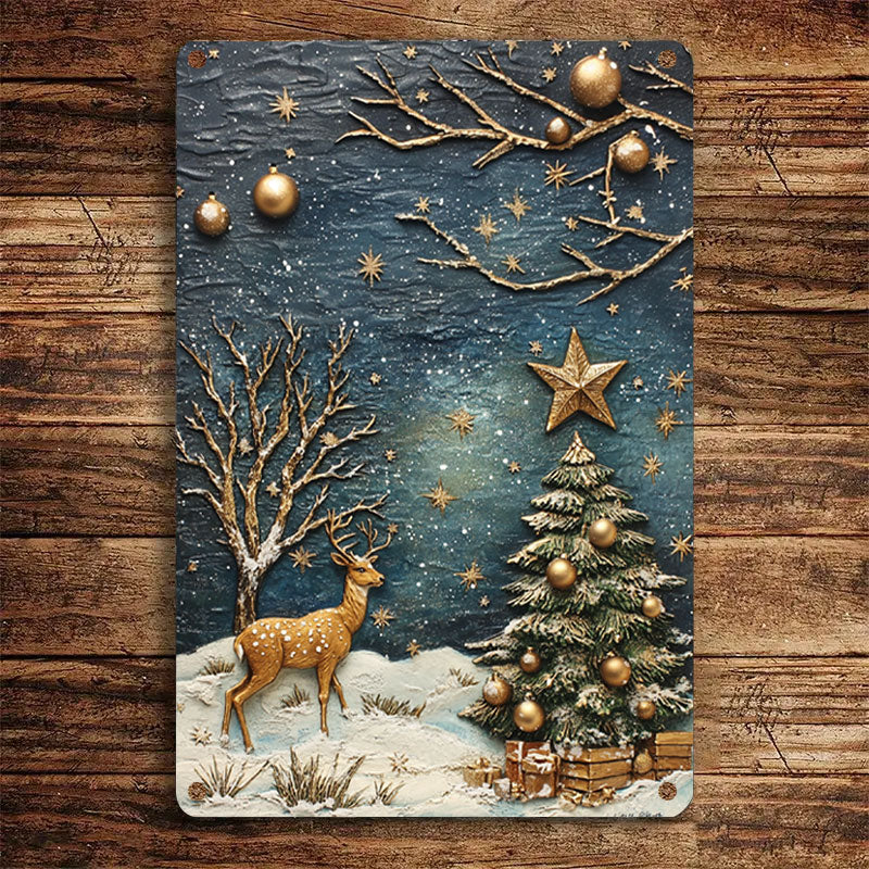 Shineful 2D Metal Sign Snowy Forest