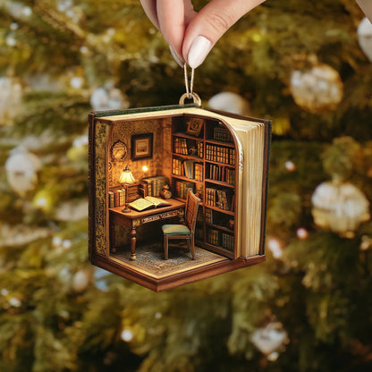 Shineful 2D Acrylic Ornament Bookworm’s Cozy Corner