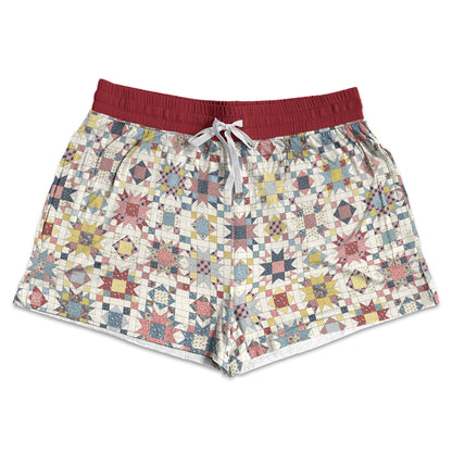 Shineful Pajama Shorts Cute Star Quilt