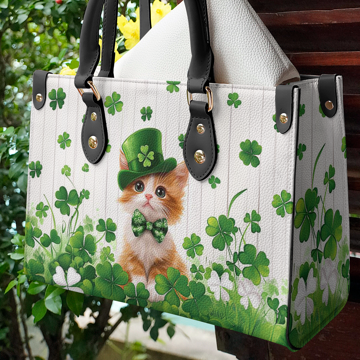 Shineful Leather Bag Clover Kitty