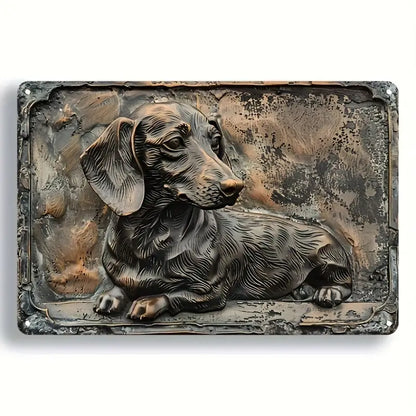 Shineful Metal Sign 2D Retro-Style Flat Dachshund Aluminum