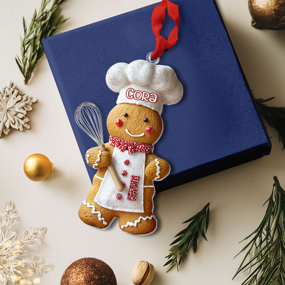 Glänzendes personalisiertes 2D-Acryl-Ornament Lebkuchen Masterchef