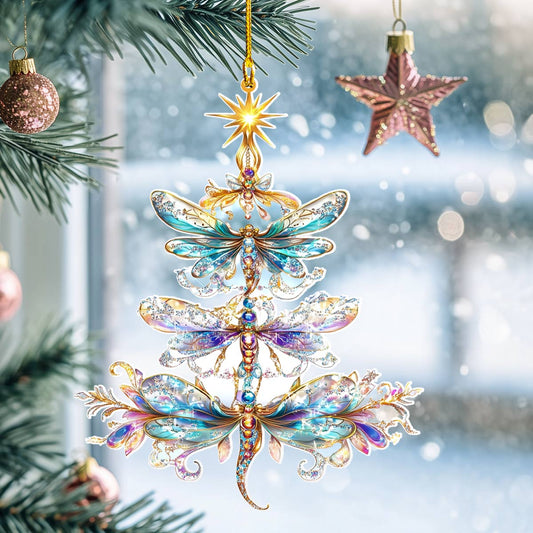 Shineful 2D Acrylic Ornament Shimmering Dragonfly Christmas