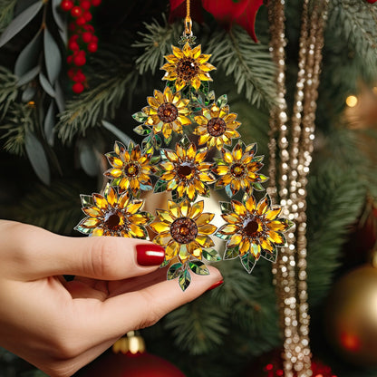 Shineful 2D Acrylic Ornament Sunflower Tree Blossoms of Holiday Cheer