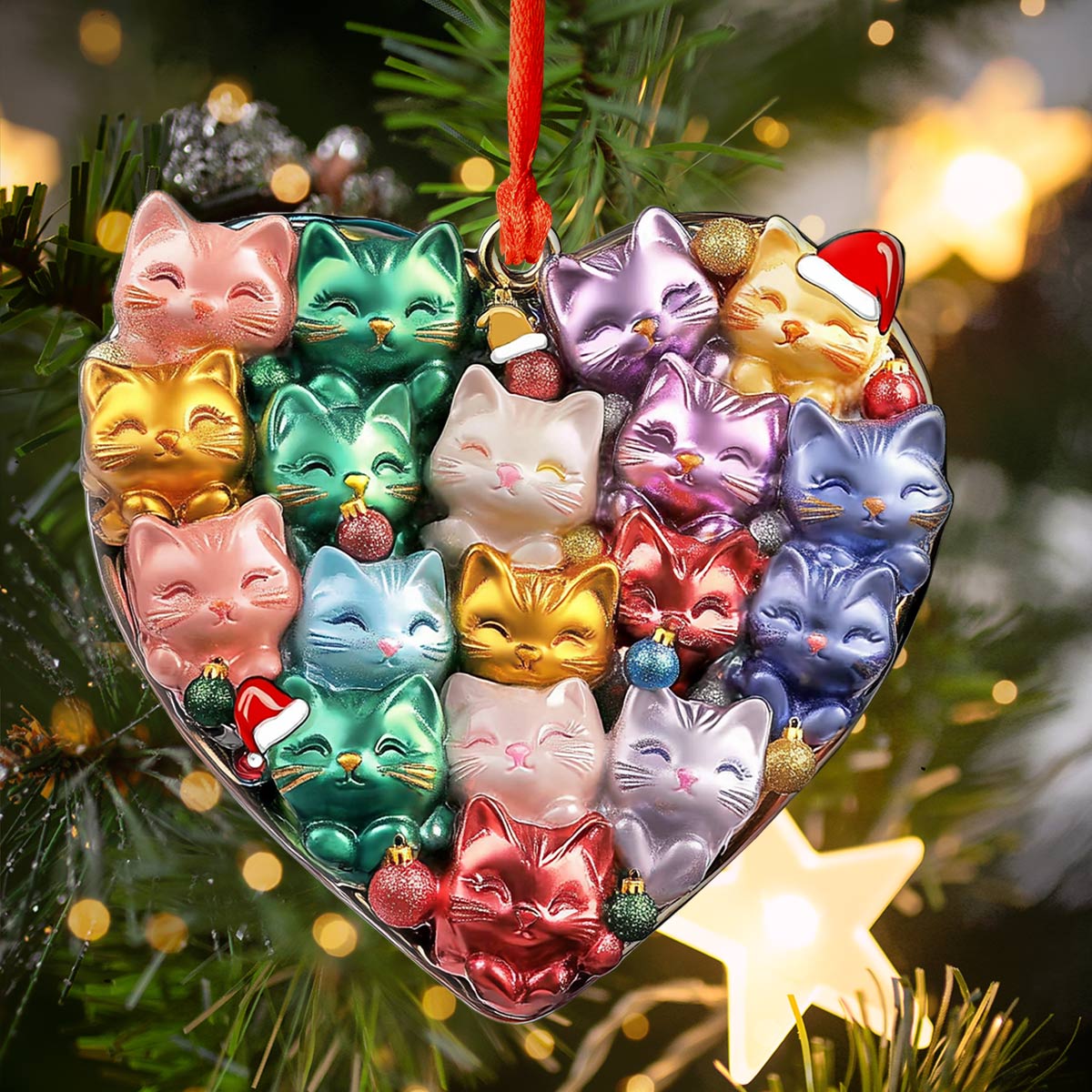 Shineful 2D Acrylic Ornament Cat Heart