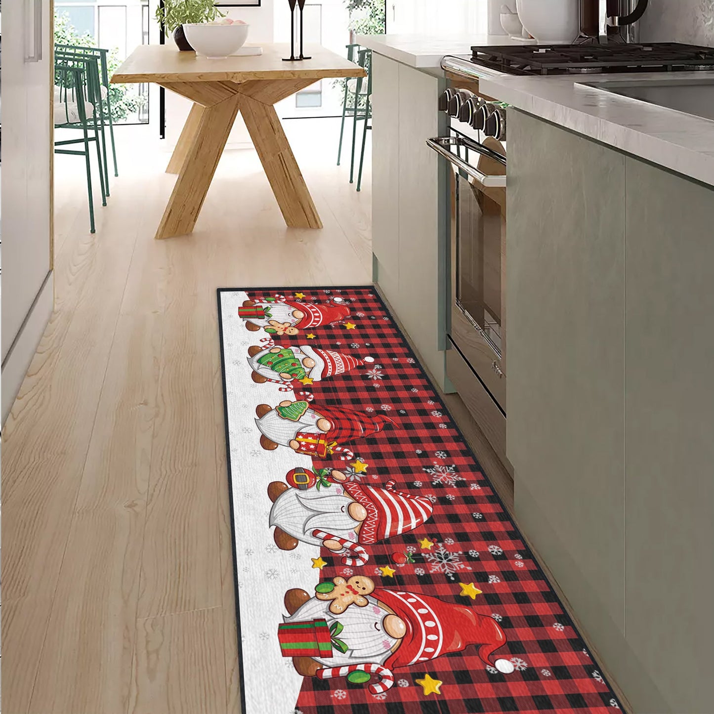 Shineful Ultra-Thin Non Skid Floor Mat, Kitchen Rugs Christmas Gnome