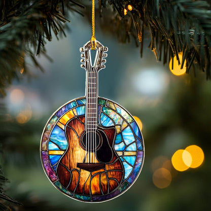 Shineful 2D Acrylic Ornament Stained Glass Guitar